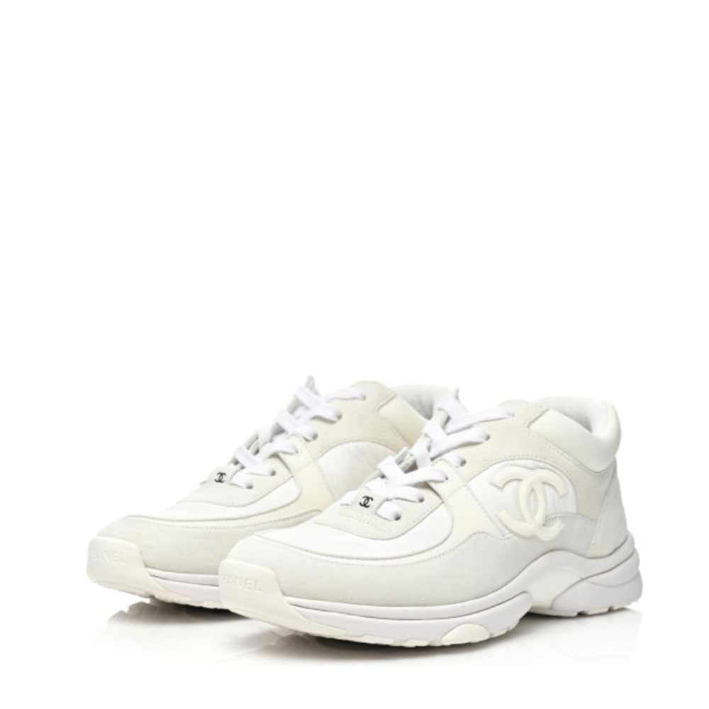 Suede Calfskin Fabric CC Sneakers